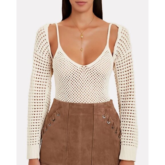 L'AGENCE Sammy Tank & Shawl in Ecru Size X-Small - Picture 10 of 11